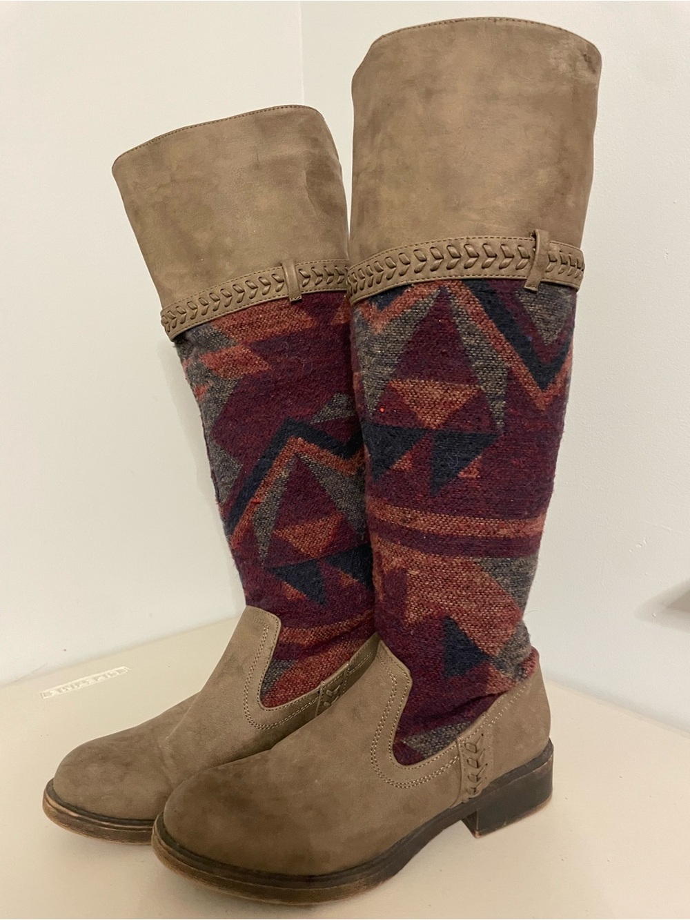Madden Girl Casttt Knee High Southwestern Boots Size 6
